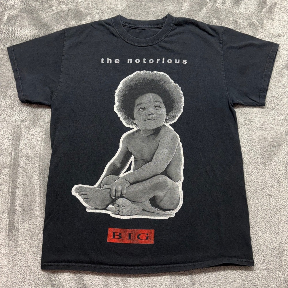Notorious B.I.G. Graphic T-Shirt Mens Small Black Good Ready To‎ Die Album Teel